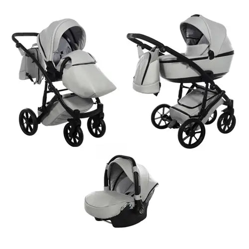 Junama Space Eco Leatherette 3 in 1 Pram - Grey Junama