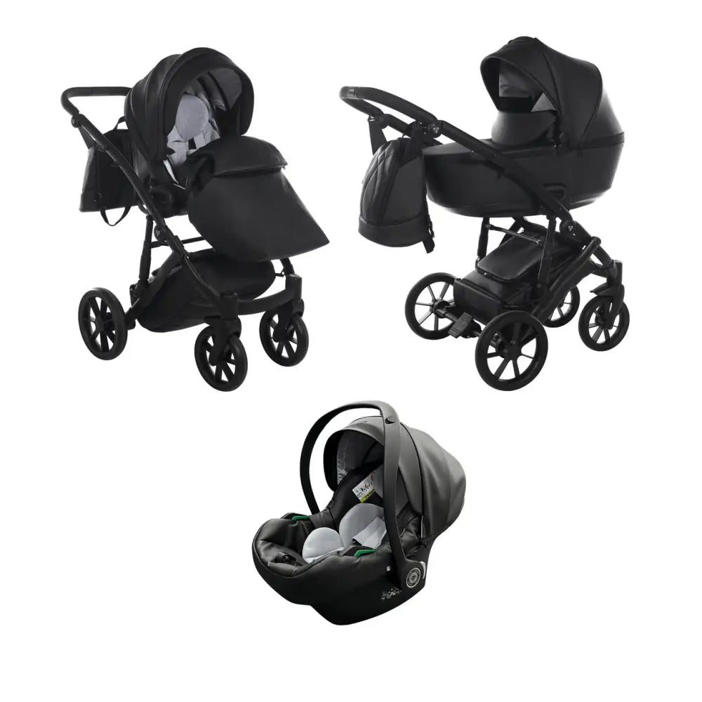 Junama Space Eco Leatherette 4 in 1 Travel System with Isofix - Black Junama
