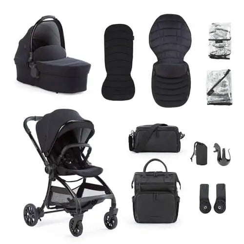 Junior Jones Aylo Rich Black - 11 Piece Stroller Luxury Bundle Junior Jones