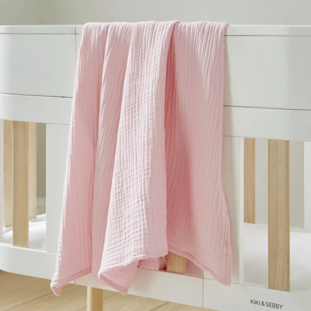 Kiki & Sebby 4 Layer Muslin Blanket - Pink Kikki & Sebbi