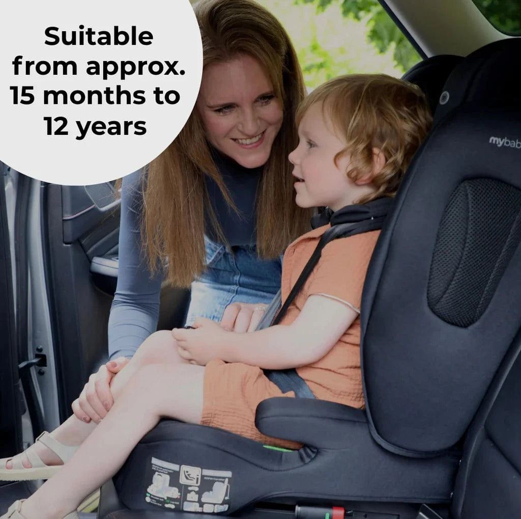 My Babiie Foldable i-Size Isofix Toddler Booster Seat - Black My Babiie