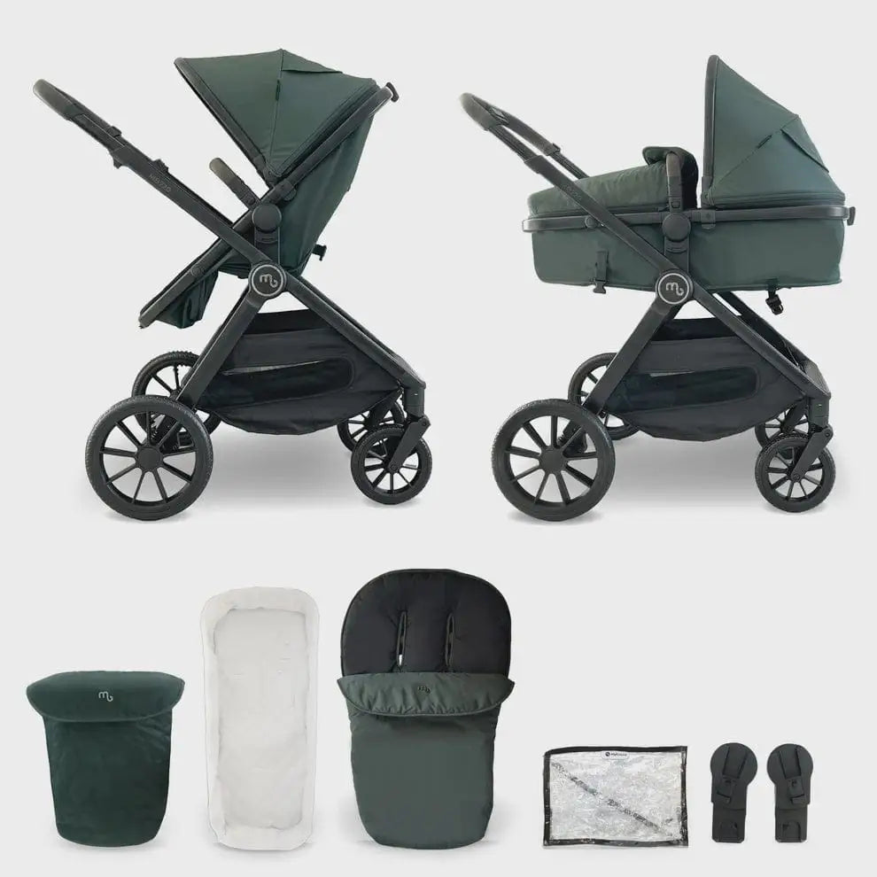 My Babiie MB220 2-in-1 Pramette – Forest Green My Babiie