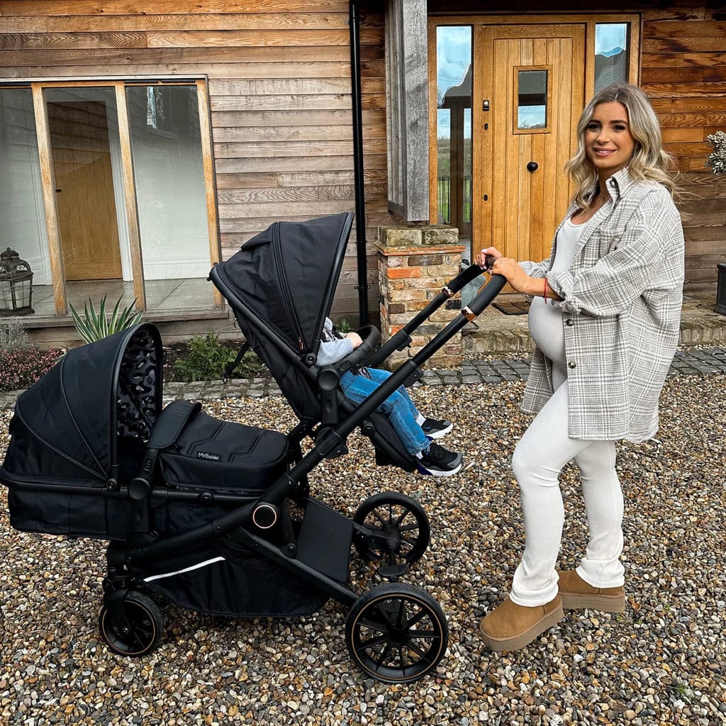My Babiie MB33 Tandem Single to Double Pram Black Baby Boutique UK