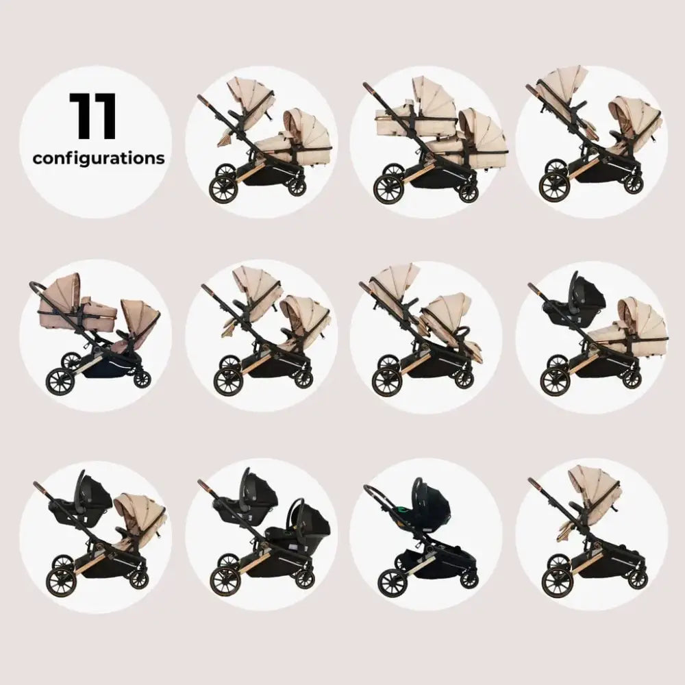 My Babiie MB33 Tandem Single to Double Pram - Giraffe Print My Babiie