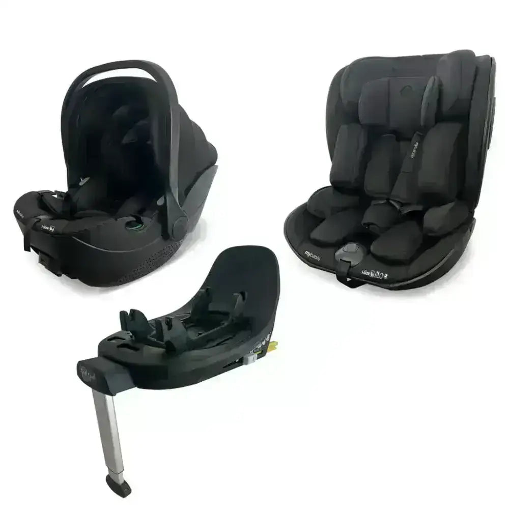 My Babiie My Babiie MB450 Luxe 3-in-1 Travel System with Spin and Slide All Stages Bundle – Feather