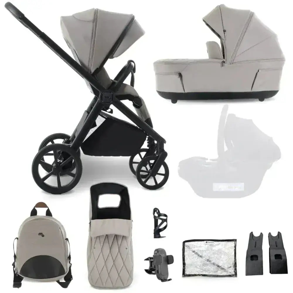 My Babiie MB450 Luxe 3-in-1 Travel System with Spin and Slide Car Seat and Isofix – Mink My Babiie