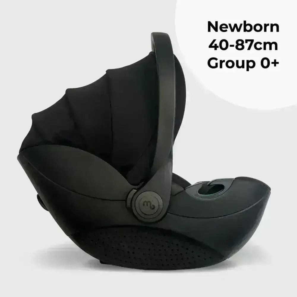 My Babiie MB450 Luxe 3-in-1 Travel System with Spin and Slide Car Seat and Isofix– Black My Babiie