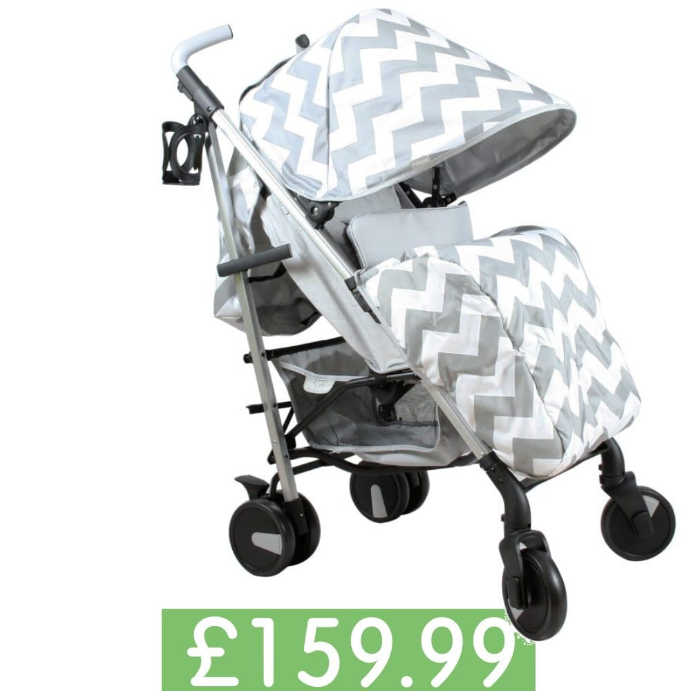 My Babiie MB51 Plus Stroller with Raincover - Grey Chevron General My Babiie
