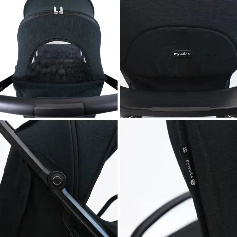 My Babiie MBx7 Plus Auto Fold Stroller - Black My Babiie