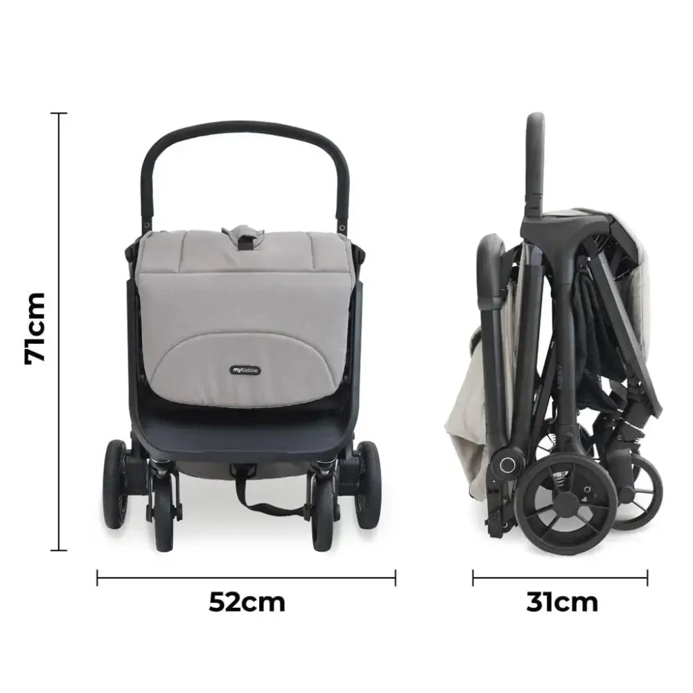 My Babiie MBx7 Plus Auto Fold Stroller - Camel My Babiie