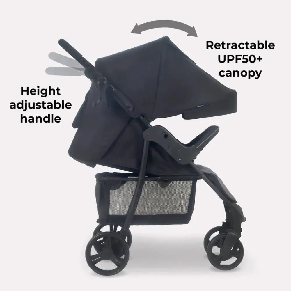My Babiie Stroller MB30 Plus with Raincover in Black and Grey My Babiie