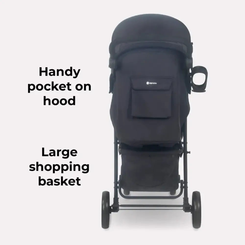 My Babiie Stroller MB30 Plus with Raincover in Black and Grey My Babiie