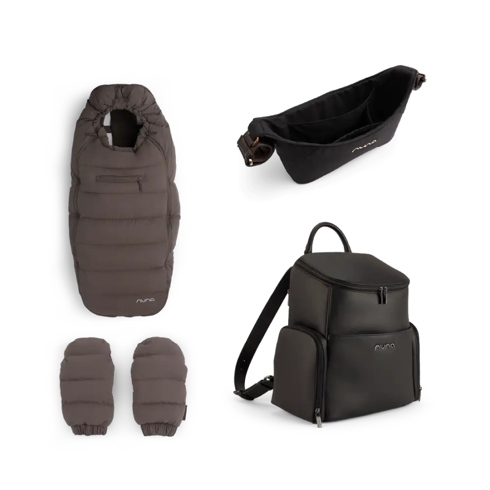 nuna mixx stroller caddy Nuna Stroller Accessory Bundle – Chestnut