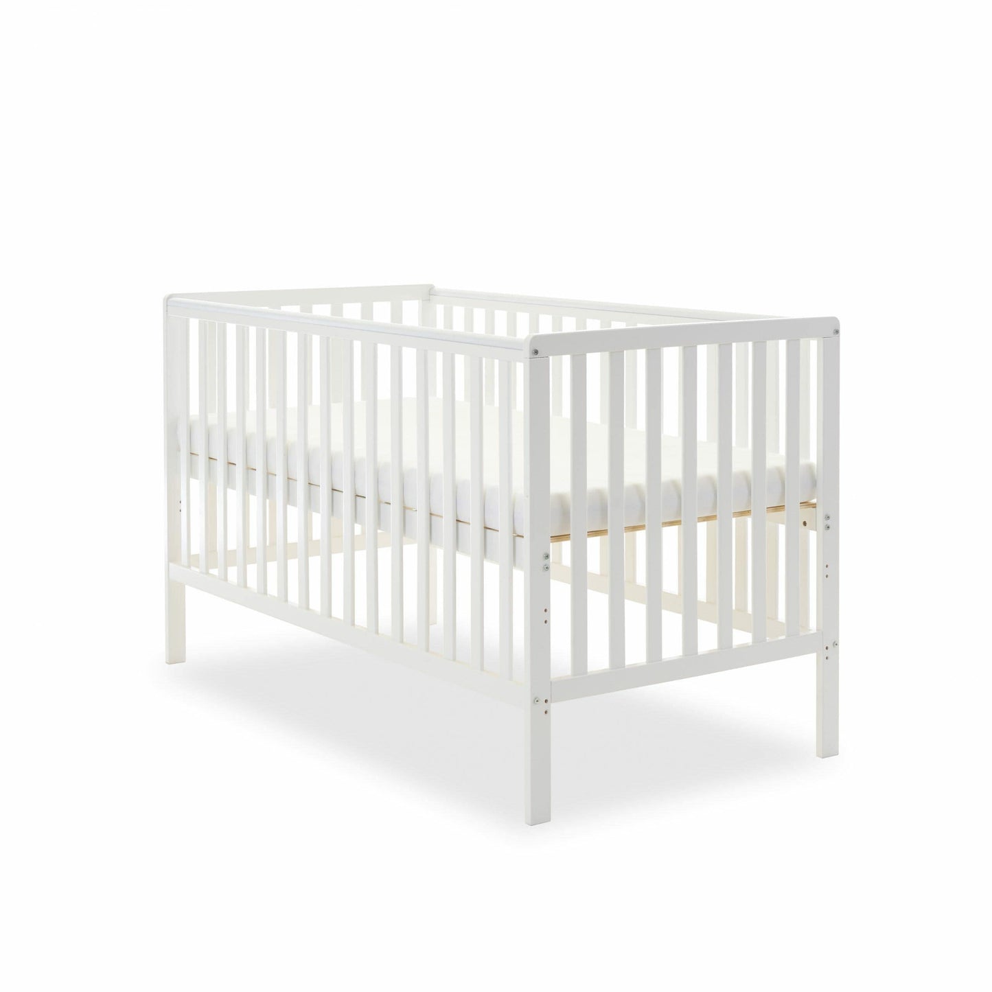 OBaby Bantam Cot Bed & Fibre Mattress – White | Bundle Deal Obaby