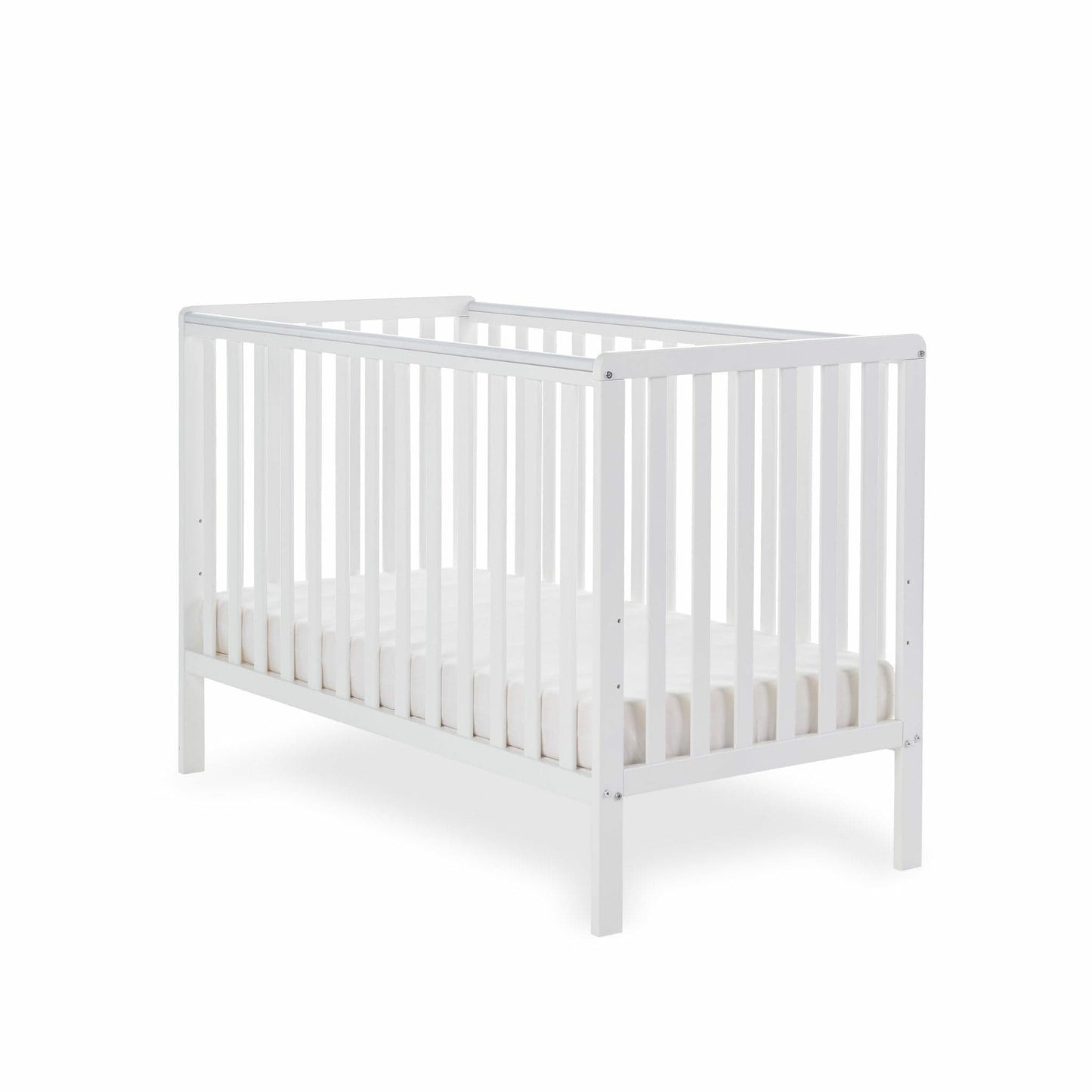 OBaby Bantam Cot & Fibre Mattress – White | Bundle Deal Obaby