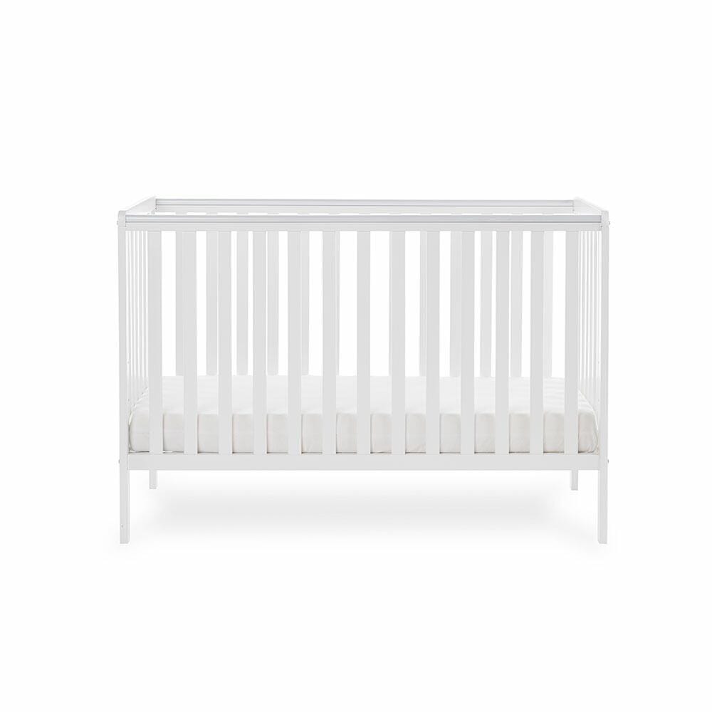 OBaby Bantam Cot With Underbed Drawer & Fibre Mattress – White | Bundle Deal Obaby
