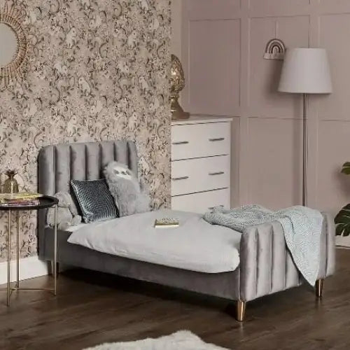 Obaby Gatsby Velvet Single Bed - Grey Obaby