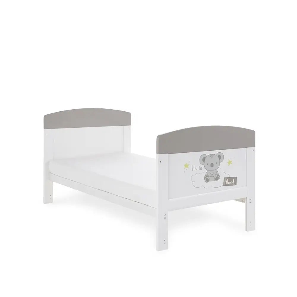 OBaby Grace Inspire Hello World Koala Cot Bed + Under Bed Drawer Obaby