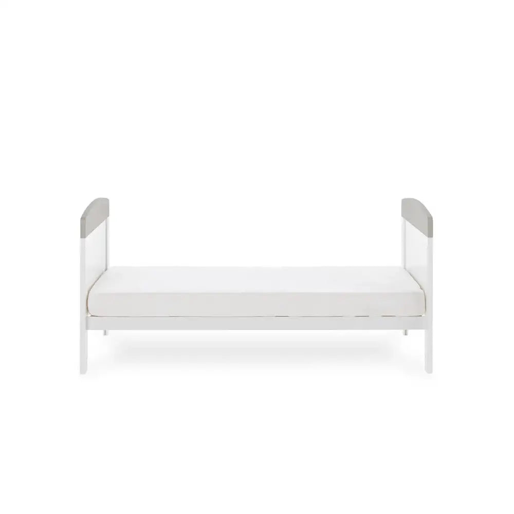OBaby Grace Inspire Mini & Me Elephants Cot Bed - Grey With Under Bed Drawer Obaby