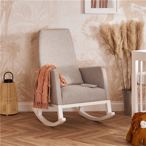 OBaby High Back Rocking Chair in Stone Nursing Chair Baby Boutique UK