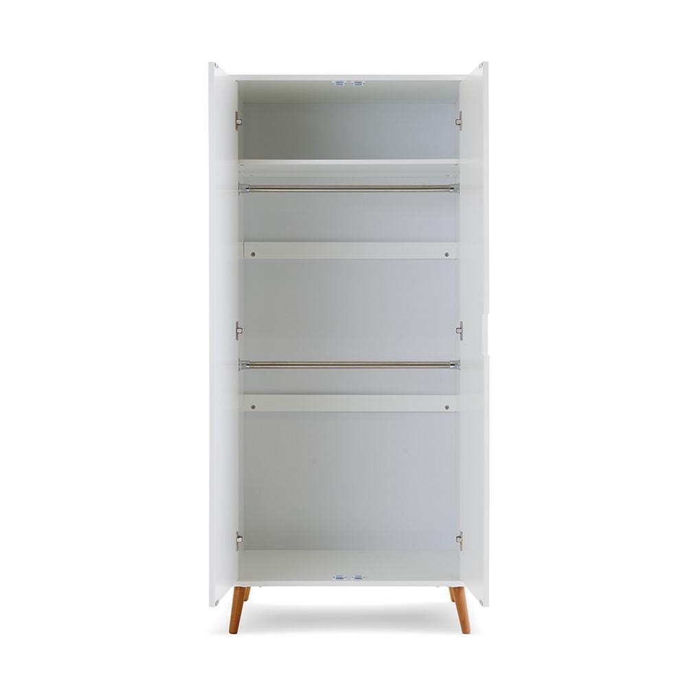 Obaby Maya Double Wardrobe - White with Natural Obaby