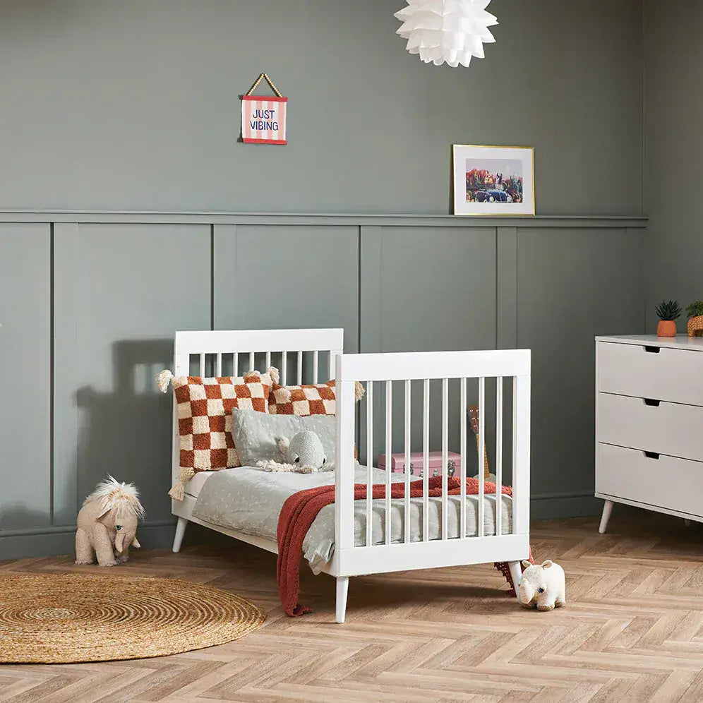 Obaby Maya Nordic White Cot Bed – Scandinavian Style Obaby