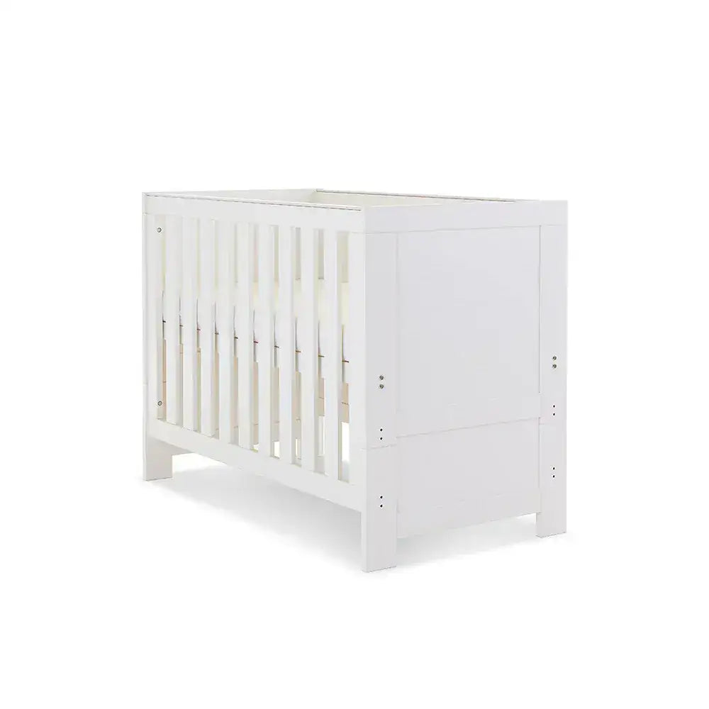 OBaby Nika Mini Cot Bed - White Wash Obaby