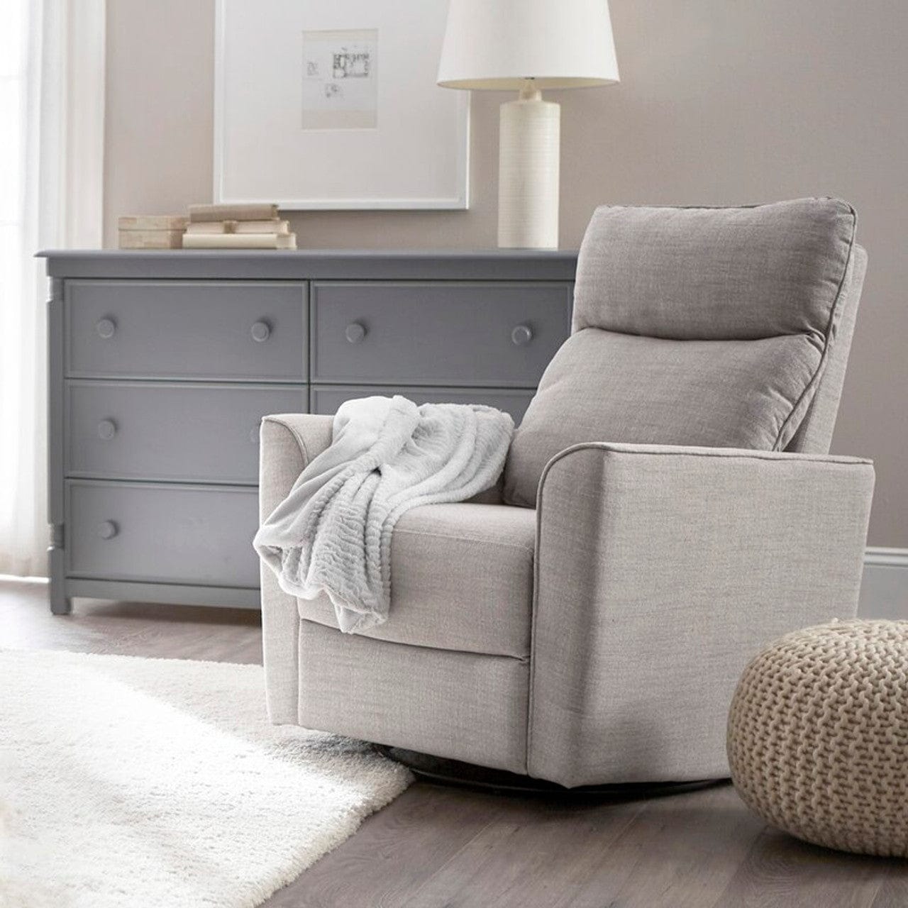 Obaby Savannah Swivel Glider Reclining Nursery Chair - Pebble Obaby