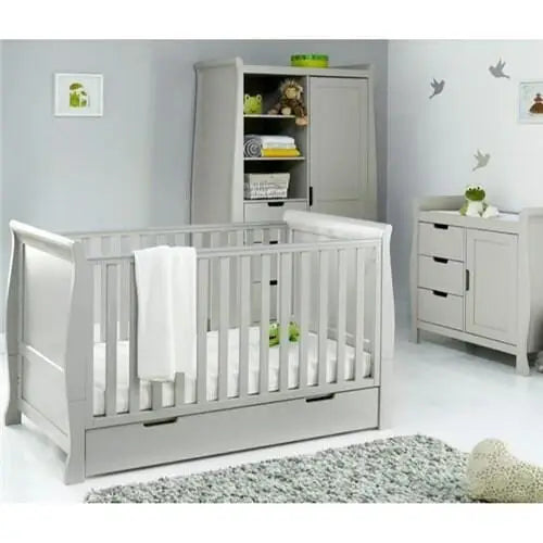 OBaby Stamford 3 Piece Nursery Room Set - Warm Grey Obaby
