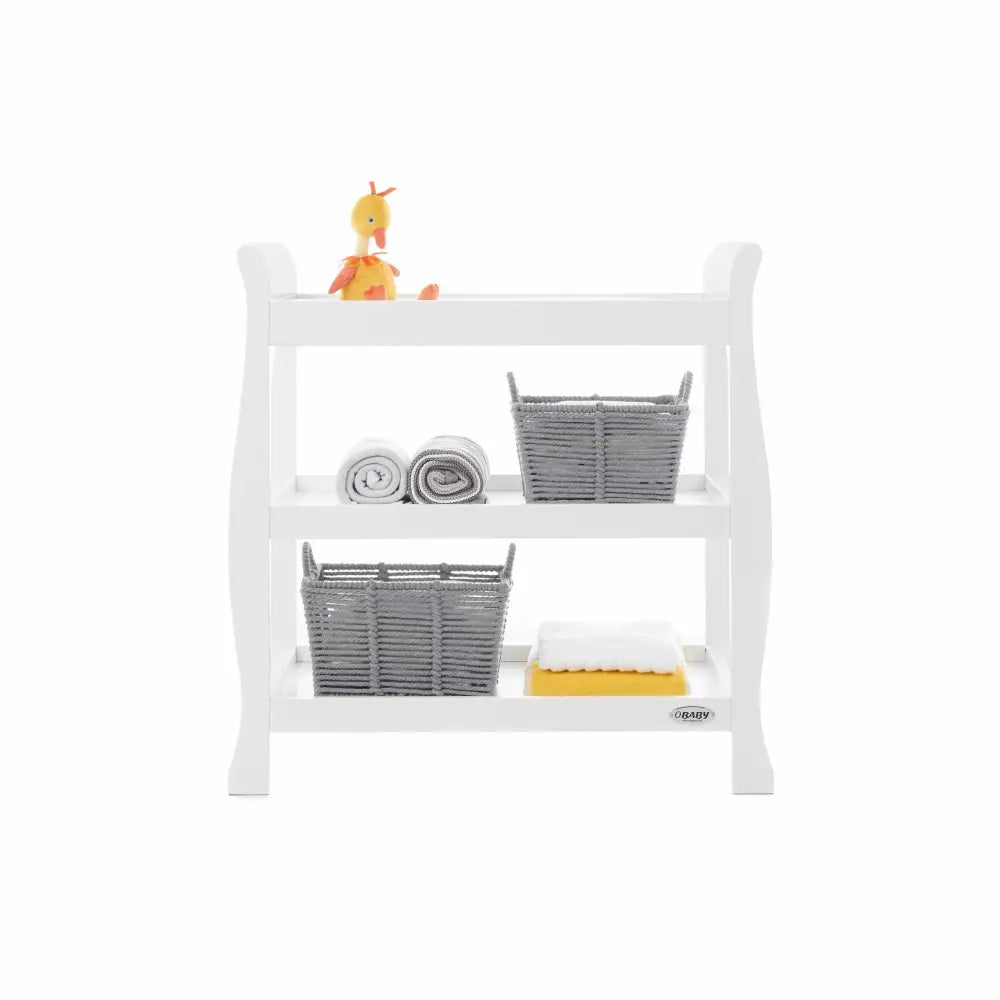 OBaby Stamford Sleigh Open Changing Unit in White Obaby