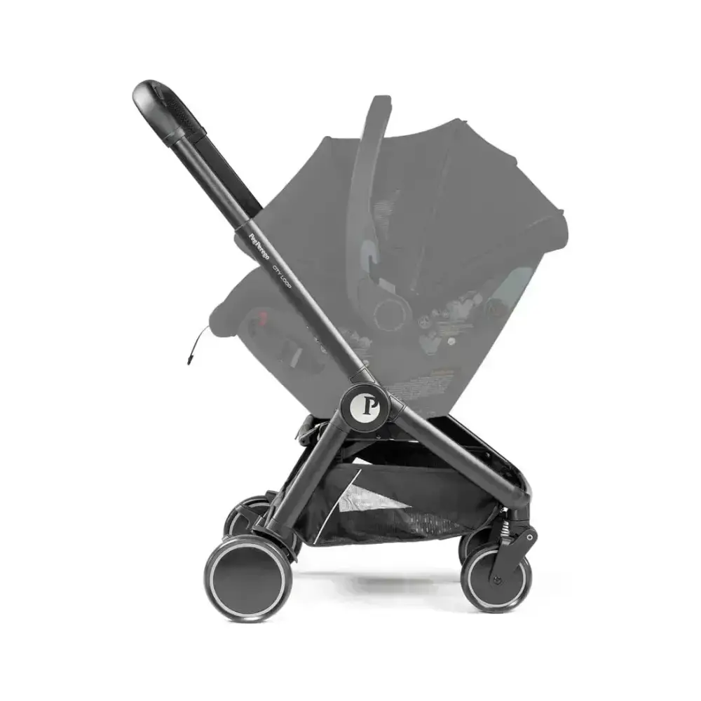 Peg Perego City Loop Twin Bundle 3 in 1 Travel System & Lounge i-Sized Infant Carrier - True Black Peg Perego
