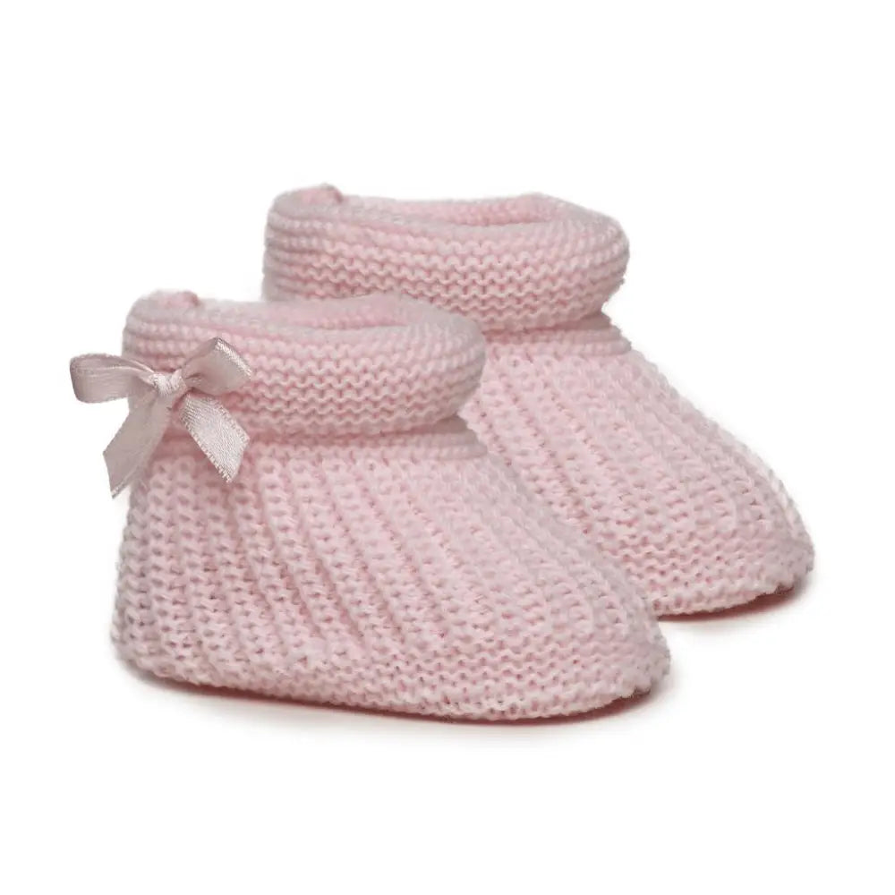 Pink Knitted Baby Booties General soft touch