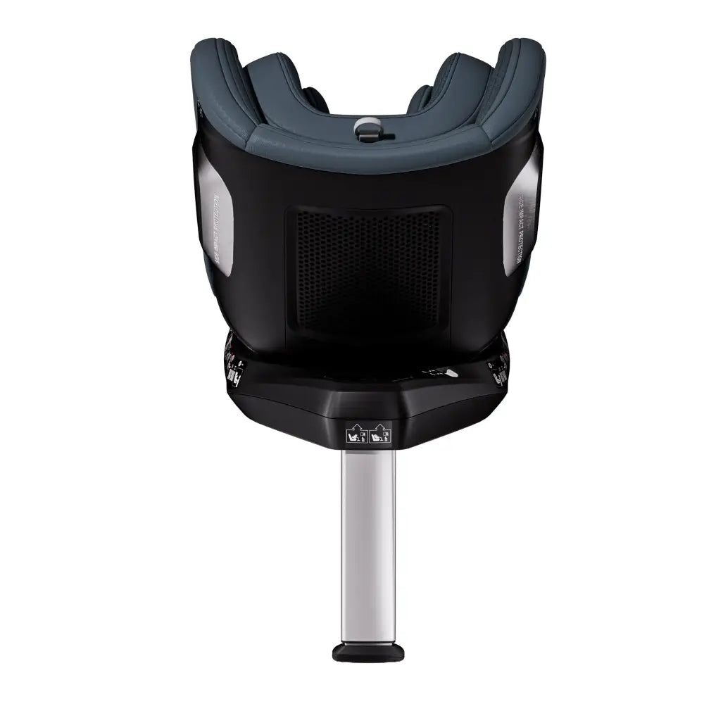 Gallant Grey TORON seat, rear view showing the black shell, ventilation panel and extended silver support leg.