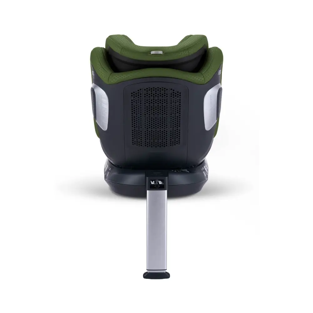 Epic Green XENON 1, rear view showing the black shell, ventilation panel and extended silver support leg.