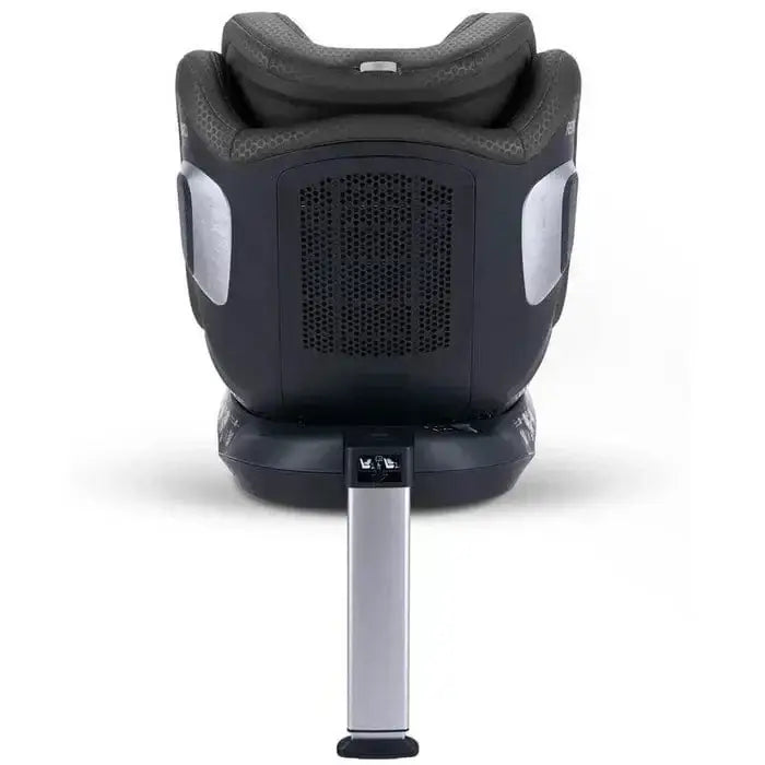 Fresh Black XENON 1 KID, rear view showing the black shell, ventilation panel and extended silver support leg.