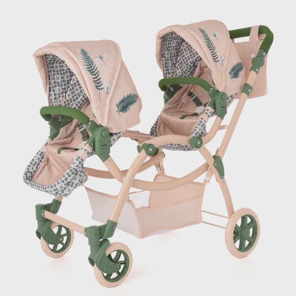 Roma RHS Twin Dolls Pram – Fern | Eco-Friendly 2-in-1 Twin Doll Pram Roma