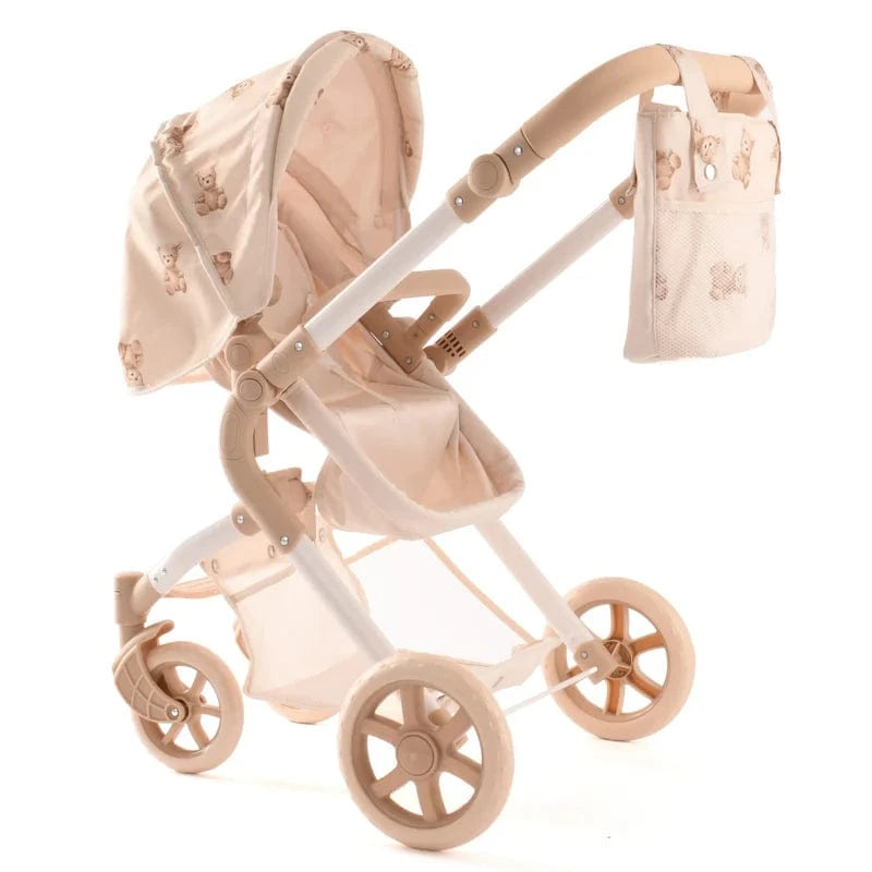 Roma Teddy Single Dolls Pram – Classic Teddy Print Pram for Ages 3+ Roma Prams
