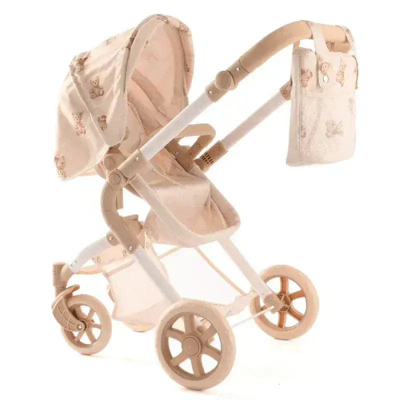 Roma Teddy Single Dolls Pram – Classic Teddy Print Pram for Ages 3+ Roma Prams