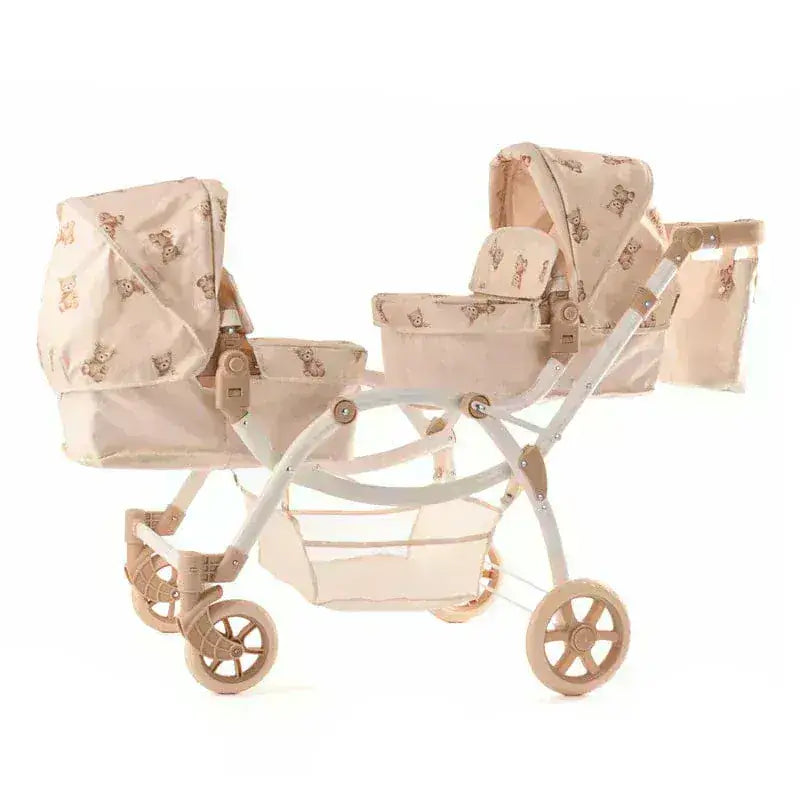 Roma Teddy Twin Dolls Pram – Luxury Double Dolls Pram for Ages 3–12 Roma Prams