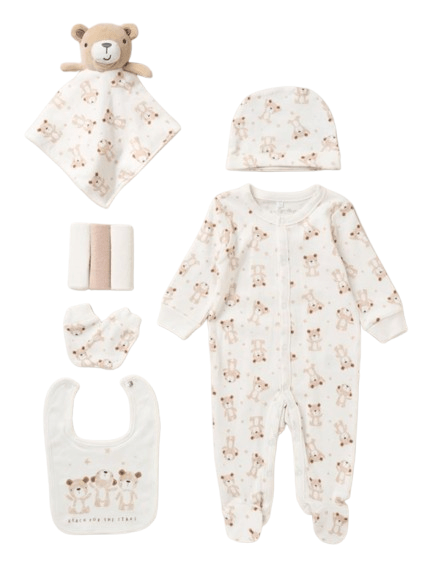 Unisex Baby 8 Piece "Teddy" Layette General rock a bye baby