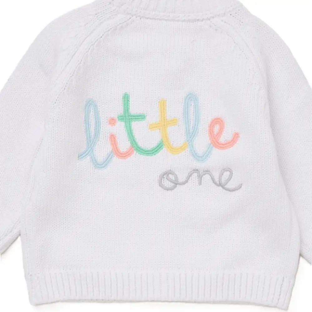 Unisex Baby Knitted Cardigan - Little One rock a bye baby