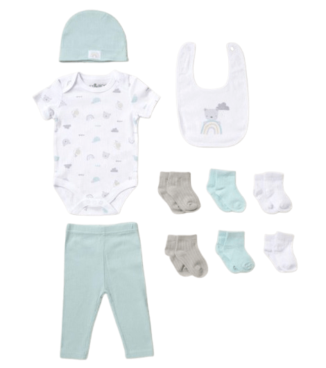 Unisex Baby "Teddy bear" Ribbed 10 Piece set General Lily & Jack