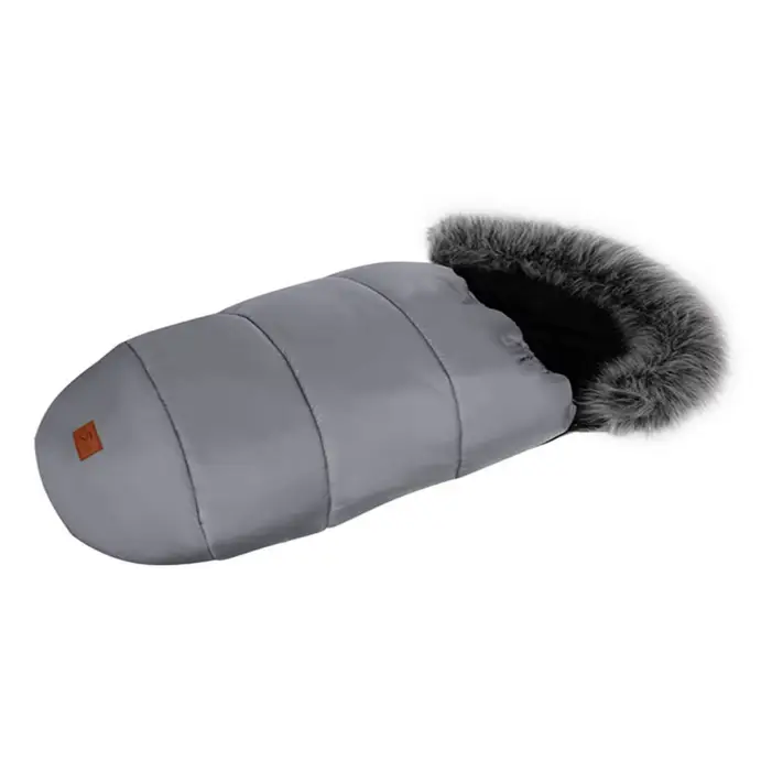 Universal Pushchair Footmuff & Liner Silver Grey Faux Fur Baby Boutique UK