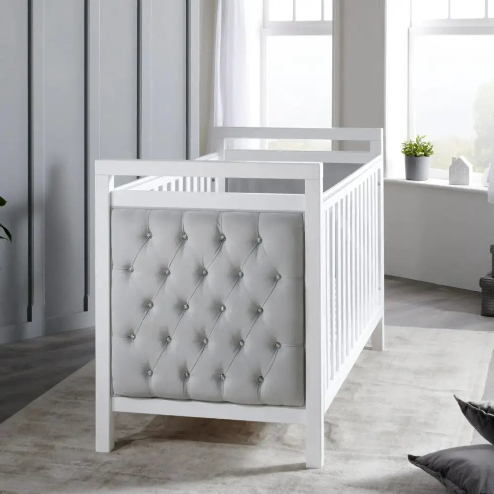 Velvet Luxury Deluxe Chesterfield Style Padded Cot Bed Babymore
