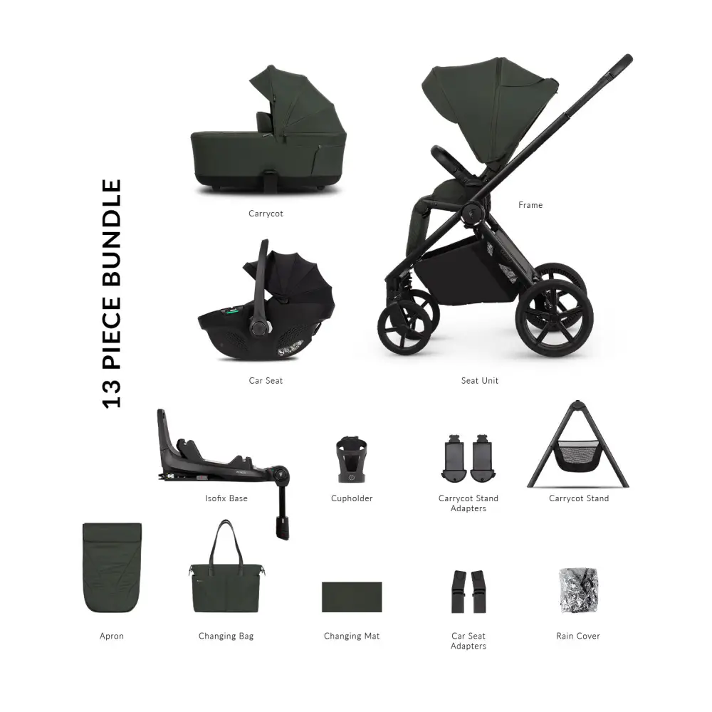 Venicci Claro 2 Forest Green 4-in-1 Travel System UK | Isofix & Home Stand