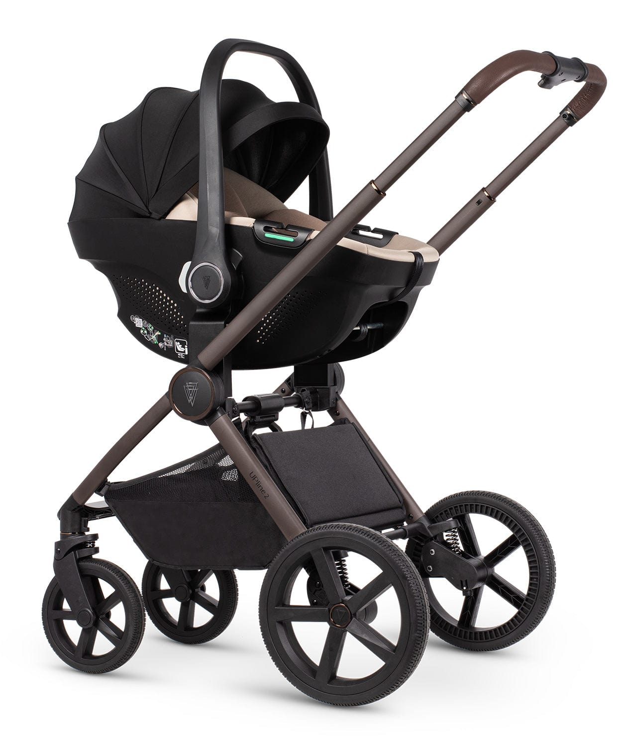 Venicci General Venicci Upline 2 Burgundy Special Edition Pram 3 in 1 + 360 Tiago Beige Isofix Bundle