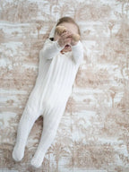 Neutral Jungle Toile Organic Cotton Muslin Blanket
