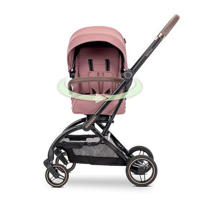 Lorelli Makaya 360 Rotation Stroller – Pink | Lightweight Reversible Pushchair from Birth to 22kg