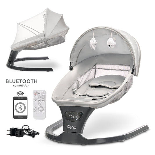 Lorelli Siena Electric Baby Rocker Light Grey | Bluetooth Baby Swing & Motion Sensor