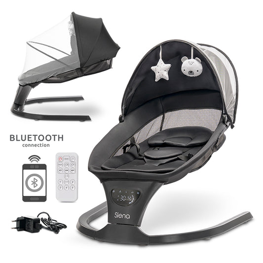 Lorelli Siena Electric Baby Rocker Graphite | Bluetooth Baby Swing & Motion Sensor